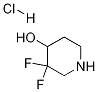 3,3-二氟哌啶-4-醇盐酸盐 结构式