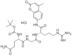 BOC-GLN-GLY-ARG-AMC · HCL, 133448-21-2, 结构式