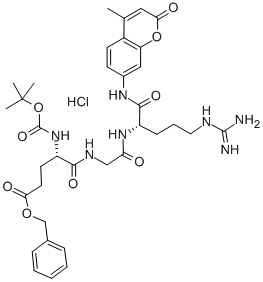 BOC-GLU (OBZL)-GLY-ARG-MCA (塩酸型) 化学構造式