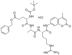 BOC-GLU(OBZL)-ALA-ARG-AMC HCL Structure