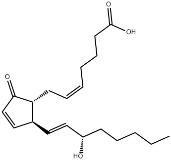 (5Z,13E,15S)-15-ヒドロキシ-9-オキソ-5,10,13-プロスタトリエン-1-酸 化学構造式