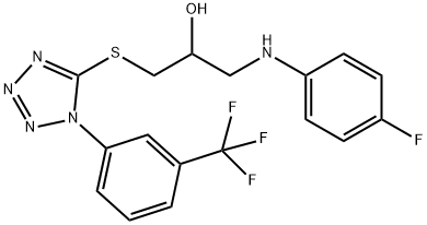 1-[(4-fluorophenyl)amino]-3-[1-[3-(trifluoromethyl)phenyl]tetrazol-5-y l]sulfanyl-propan-2-ol 结构式