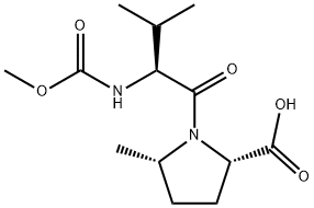 (5S)-N-(メトキシカルボニル)-L-バリル-5-メチル-L-プロリン 化学構造式