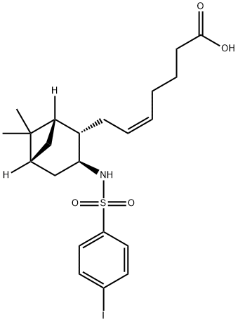 (5Z)-7-[(1R,2S,3S,5R)-3-(4-ヨードベンゼンスルホンアミド)-6,6-ジメチルビシクロ[3.1.1]ヘプタン-2-イル]ヘプタ-5-エン酸 化学構造式