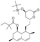 6(R)-[2-(8(S)-(2,2-Dimethyl-D6-butyryl)oxy]-2(S),6(R)-dimethyl-1,2,6,7,8,8a(R)-hexahydro-1(S)-naphthyl]ethyl-4(R)-(t-butyl-dimethylsilyl)oxy-3,4,5,6-tetrahydro-2H-pyran-2-one Structure