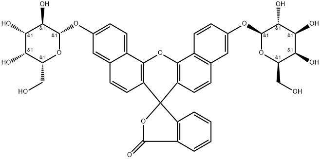 萘荧光素 二-O-(Β-D-吡喃半乳糖苷), 133551-98-1, 结构式