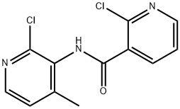 2-クロロ-N-(2-クロロ-4-メチル-3-ピリジル)ニコチンアミド 化学構造式