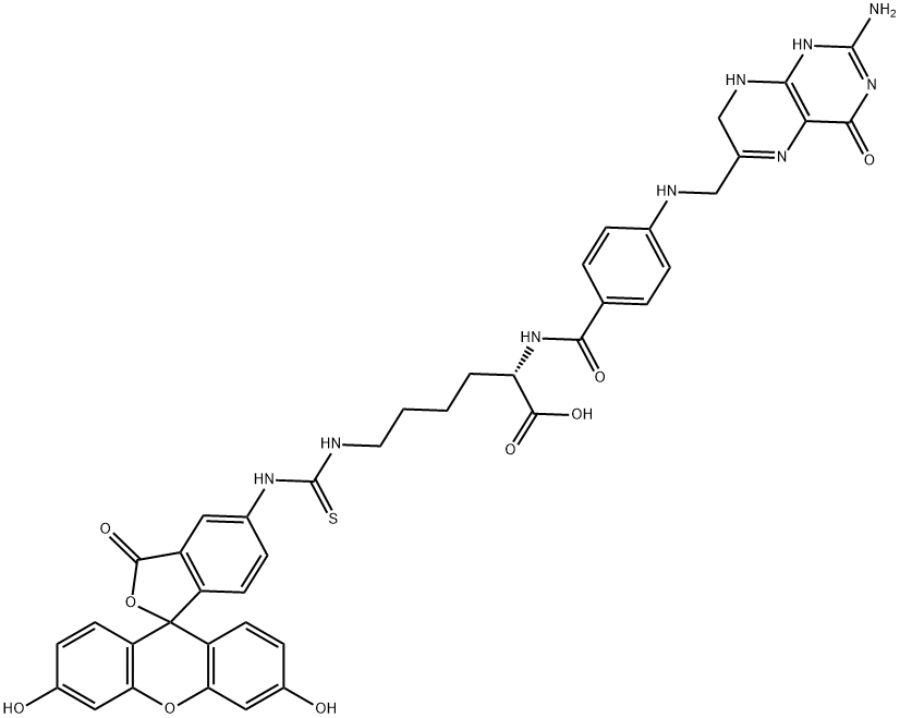 N(alpha)-pteroyl-N(epsilon)-(4'-fluoresceinthiocarbamoyl)lysine Struktur
