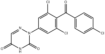 2-[3,5-Dichloro-4-(4-chlorobenzoyl)phenyl]-1,2,4-triazine-3,5(2H,4H)-dione, 133648-81-4, 结构式