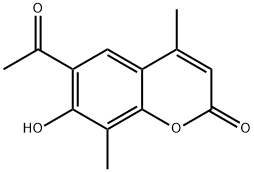 6-乙酰-7-羟基-4,8-二甲基-苯并吡喃-2-酮 结构式