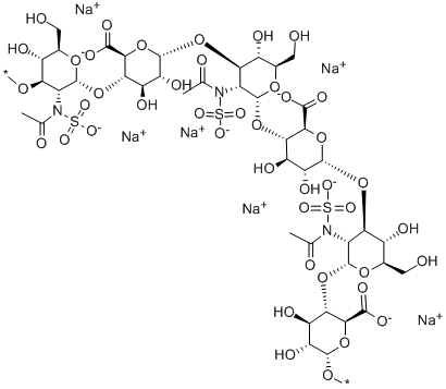 N-乙酰基脱O-硫酸肝素(肝素IV-A), 133686-69-8, 结构式