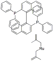 [(S)-2,2'-BIS(DIPHENYLPHOSPHINO)-1,1'-BINAPHTHYL]BIS(2-METHYLALLYL)RUTHENIUM(II) Struktur