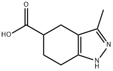 3-メチル-4,5,6,7-テトラヒドロ-2H-インダゾール-5-カルボン酸 化学構造式