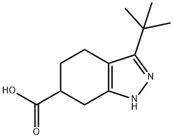 3-tert-butyl-4,5,6,7-tetrahydro-1H-indazol-6-carboxylic acid Struktur
