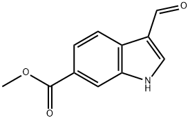 3-ホルミルインドール-6-カルボン酸メチル 化学構造式