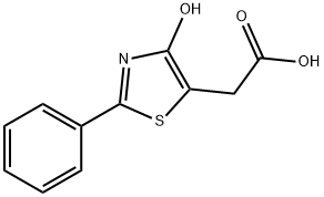 2-(4-ヒドロキシ-2-フェニル-1,3-チアゾール-5-イル)酢酸 化学構造式