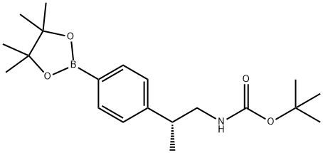 (R)-叔丁基(2-(4-(4,4,5,5-四甲基-1,3,2-二氧硼烷-2-基)苯基)丙基)氨基甲酸酯, 1338544-01-6, 结构式