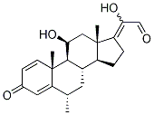 (6α,11β)-11,20-Dihydroxy-6-Methyl-3-oxopregna-1,4,17(20)-trien-21-al Structure