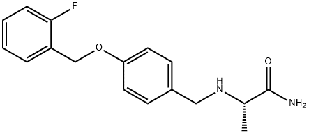 (2S)-2-[[4-[(2-fluorophenyl)methoxy]phenyl]methylamino]propanamide Struktur