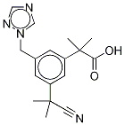 Anastrozole IMpurity (3-(1-Cyano-1-Methylethyl)-alfa,alfa-diMethyl-5-(1H-,1,2,4-triazole-1-ylMethyl)-benzeneacetic acid) Struktur