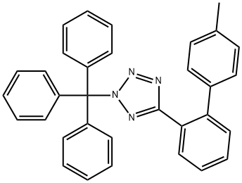 4-甲基-[2-(2-三苯甲游基-2H-四唑-5-基)]联苯 结构式