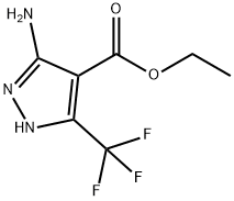 ETHYL 5-AMINO-3-(TRIFLUOROMETHYL)-1H-PYRAZOLE-4-CARBOXYLATE 化学構造式