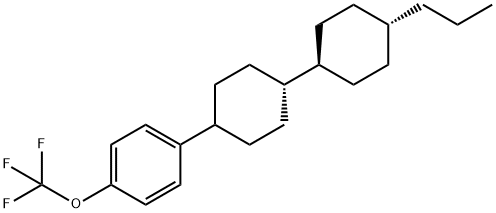 trans,trans-4'-プロピル-4-(4-トリフルオロメトキシフェニル)ビシクロヘキシル 化学構造式