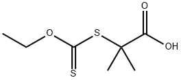 2-[(エトキシチオキソメチル)チオ]-2-メチルプロパン酸 化学構造式
