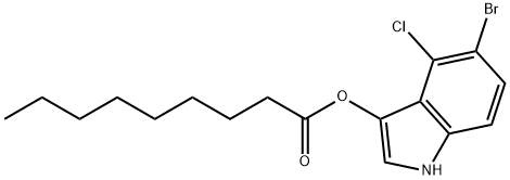 ノナン酸5-ブロモ-4-クロロ-3-インドリル 化学構造式