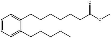7-(o-ペンチルフェニル)ヘプタン酸メチル 化学構造式