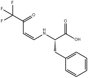 3-PHENYL-2-(4,4,4-TRIFLUORO-3-OXO-BUT-1-ENYLAMINO)-PROPIONIC ACID Struktur