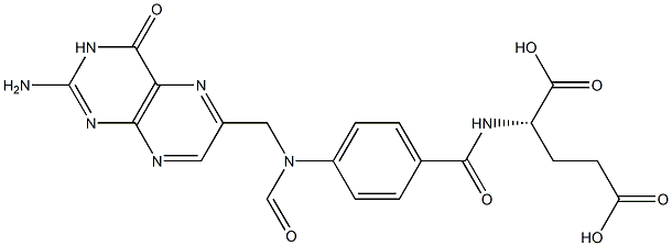 N-(10-ホルミルプテロイル)-L-グルタミン酸 化学構造式