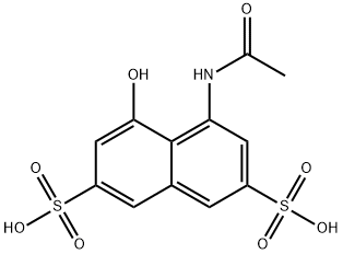 4-acetamido-5-hydroxynaphthalene-2,7-disulfonic acid Struktur
