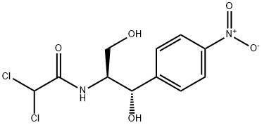 N-[(αS,βS)-α-(ヒドロキシメチル)-β-ヒドロキシ-4-ニトロフェネチル]ジクロロアセトアミド 化学構造式
