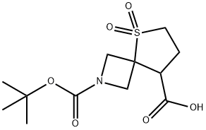 2-(tert-Butoxycarbonyl)-5-thia-2-azaspiro[3.4]octane-8-carboxylic acid 5,5-dioxide Struktur