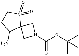 tert-Butyl 8-amino-5-thia-2-azaspiro[3.4]octane-2-carboxylate 5,5-dioxide Structure