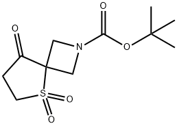 tert-Butyl 8-oxo-5-thia-2-azaspiro[3.4]octane-2-carboxylate 5,5-dioxide Struktur
