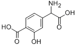 (RS)-4-カルボキシ-3-ヒドロキシフェニルグリシン 化学構造式