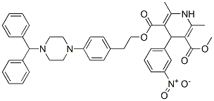 2-[4-(4-benzhydrylpiperazin-1-yl)phenyl]ethyl methyl 2,6-dimethyl-4-(3-nitrophenyl)-1,4-dihydropyridine-3,5-dicarboxylate Structure