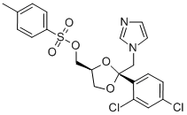 cis-[2-(2,4-Dichlorophenyl)-2-(1H-imidazol-1-ylmethyl)-1,3-dioxolan-4-yl]methyl-4-methylbenzenesulphonate Struktur