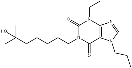 3-ethyl-1-(6-hydroxy-6-methylheptyl)-7-propylxanthine Structure