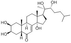 (20R,22R)-2β,3β,14,20,22-ペンタヒドロキシ-5β-コレスタ-7-エン-6-オン 化学構造式