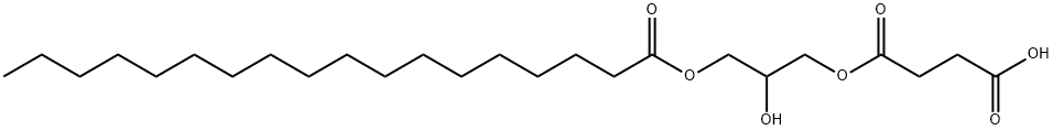2-ヒドロキシ-3-（ステアロイルオキシ）プロパン-1-イル＝水素＝スクシナート 化学構造式