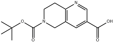 6-[(叔-丁氧基)羰基]-5,6,7,8-四氢-1,6-萘啶-3-羧酸 结构式
