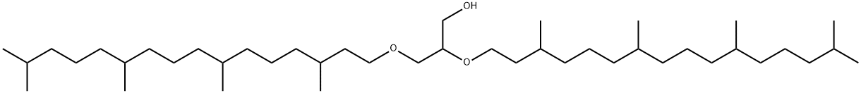 2,3-ビス(3,7,11,15-テトラメチルヘキサデシルオキシ)-1-プロパノール 化学構造式