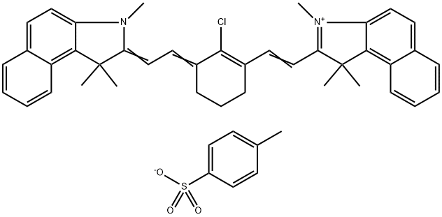 1H-BENZ[E]INDOLIUM, 2-[2-[2-CHLORO-3-[(1,3-DIHYDRO-1,1,3-TRIMETHYL-2H-BENZ[E]INDOL-2-YLIDENE)ETHYLIDENE]-1-CYCLOHEXEN-1-YL]ETHENYL]-1,1,3-TRIMETHYL-, SALT WITH 4-METHYLBENZENESULFONIC ACID (1:1) Struktur