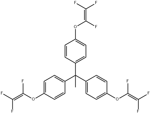 1,1,1-トリス(4-トリフルオロビニルオキシフェニル)エタン 化学構造式