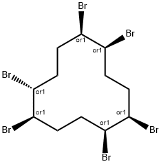 (1R,2S,5R,6R,9R,10S)-rel-1,2,5,6,9,10-Hexabromocyclododecane Structure
