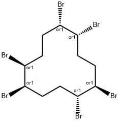 ｒｅｌ－（１Ｒ，２Ｒ，５Ｒ，６Ｓ，９Ｓ，１０Ｒ）－１，２，５，６，９，１０－ヘキサブロモシクロドデカン  化学構造式