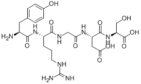 H-TYR-ARG-GLY-ASP-SER-OH, 134282-68-1, 结构式